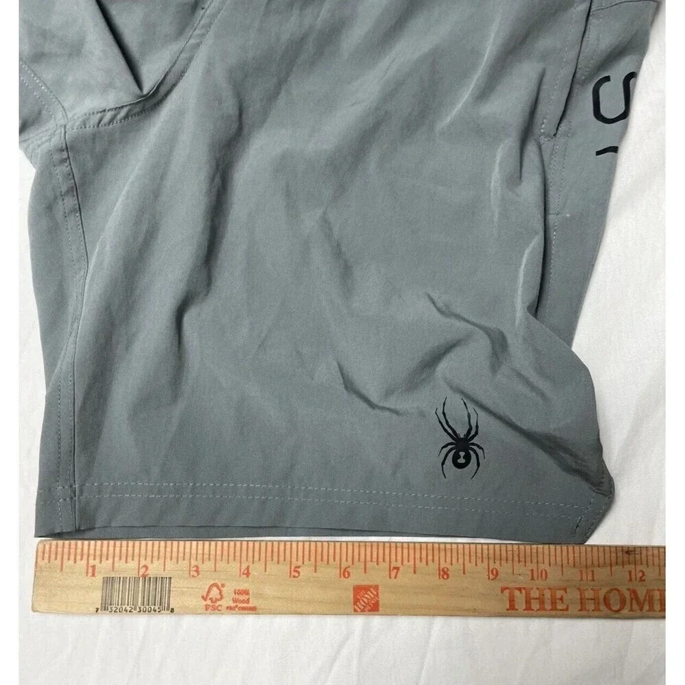 Spyder Quick Dry Swim Board Short Sz S Gray UV Protection Pockets 9